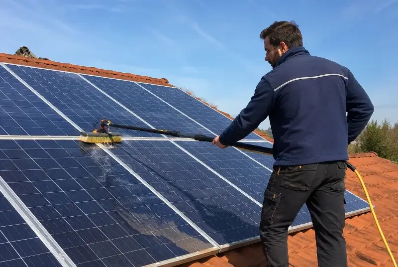 Nettoyage et entretien de panneaux solaires à Lanneplaà